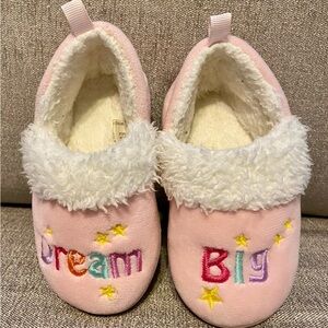 Pink Baby Slippers with Dream Big Embroidery